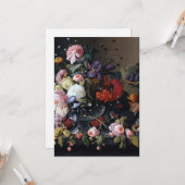 Klassieke  bloemenschildering kaart (Voorkant / Achterkant in situ)