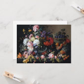 Klassieke bloemenschildering kaart (Voorkant / Achterkant in situ)