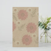 Klassieke bloemenuitnodiging briefpapier (Staand voorkant)