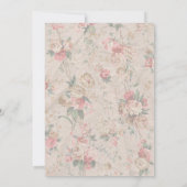 Klassieke bloemenvrouwelijk  boog bruiloft kaart (Achterkant)