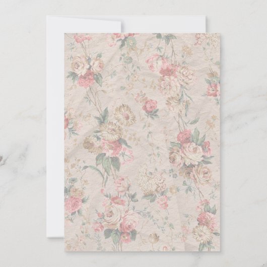 Klassieke bloemenvrouwelijk  boog verjaardag kaart (Achterkant)