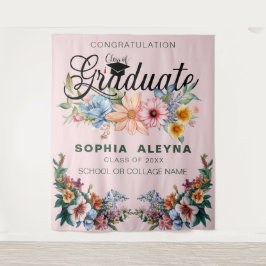 Klassieke bloemetuin afstuderen wandkleed