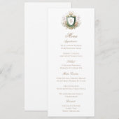 Klassieke bloemige monogram wapenschild trouw menu (Voorkant / Achterkant)