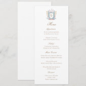 Klassieke bloemige monogram wapenschild trouw menu (Voorkant / Achterkant)