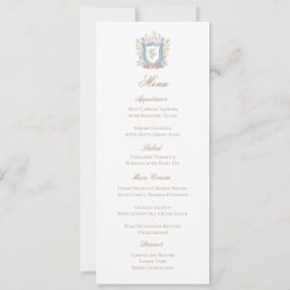 Klassieke bloemige monogram wapenschild trouw menu