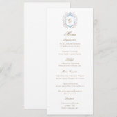 Klassieke bloemige monogram wapenschild trouw menu (Voorkant / Achterkant)