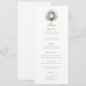 Klassieke bloemige monogram wapenschild trouwmenu  save the date (Voorkant / Achterkant)