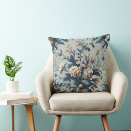 Klassieke bloemige sfeer blauw elegant 2 kussen
