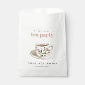 Klassieke bloemige theekop bruidsdouche theepartij bedankzakje (Voorkant)