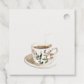 Klassieke bloemige theekop bruidsshower theeparty  bedankjes labels (Achterkant)