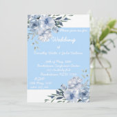 Klassieke bloemige trouwuitnodiging kaart (Staand voorkant)