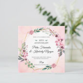 Klassieke bloemige trouwuitnodiging kaart (Staand voorkant)