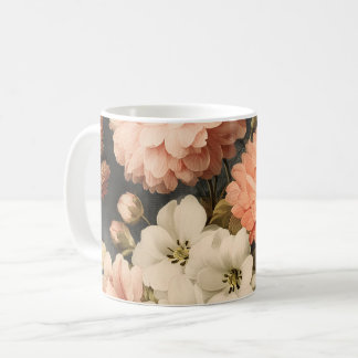 Klassieke bloemillustratie met gemengde bloesems koffiemok