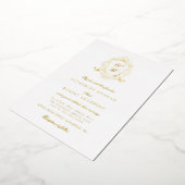 Klassieke Bloemkam Elegante Huwelijksuitnodiging Folie Uitnodiging (Gedraaid)