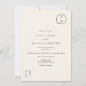 Klassieke bloemmonogram ivoor bruiloft foto kaart (Voorkant)