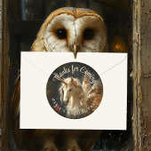 Klassieke bloemrijke bosfee- eenhoorn kantoorartik ronde sticker