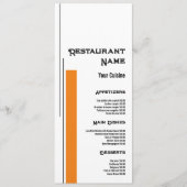 Klassieke Blok Kleur, Restaurant Slimline Menu (Voorkant)