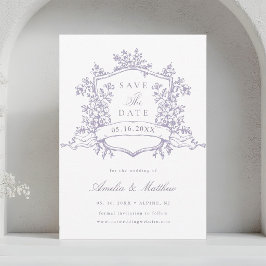 Klassieke Bloom Garden Lavendel Bruiloft  Save The Date