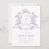 Klassieke Bloom Garden Lavendel Bruiloft Save The Date (Voorkant)