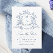 Klassieke Bloom Garden Stofblauwe Trouw Save The Date