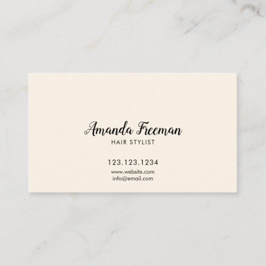 Klassieke Blow Dryer Elegant Hair Stylist Visitekaartje (Achterkant)