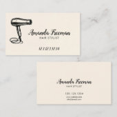 Klassieke Blow Dryer Elegant Hair Stylist Visitekaartje (Voorkant / Achterkant)