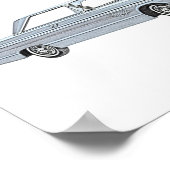 Klassieke Blue 1965 Plymouth Fury Pencil Tekening Poster (Hoek)