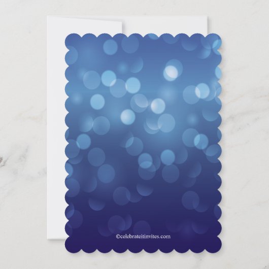 Klassieke Blue Bokeh Lights Sweet 16th Birthday Kaart (Achterkant)