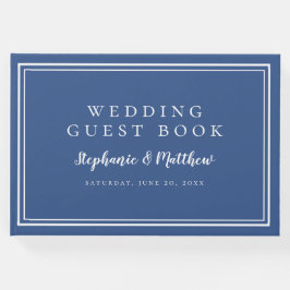Klassieke Blue Chic Simple Minimalist Weddenschap Gastenboek
