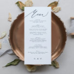 Klassieke Blue Elegant Navy White Calligraphy Menu<br><div class="desc">slim menu om het collectie aan te passen *als u meer papieren opties wilt,  kunt u dit ontwerp overbrengen naar een slim programma *of voor meer hulp contact met mij opnemen</div>