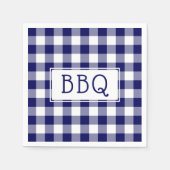Klassieke Blue en White Gingham Pattern BBQ Party Servet (Voorkant)