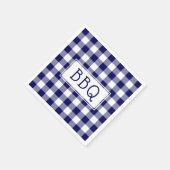 Klassieke Blue en White Gingham Pattern BBQ Party Servet (Hoek)