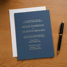 Klassieke Blue Forever Love Wedding Invitation