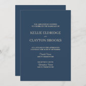 Klassieke Blue Forever Love Wedding Invitation Kaart (Voorkant / Achterkant)