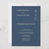 Klassieke Blue Forever Love Wedding Invitation Kaart (Voorkant)