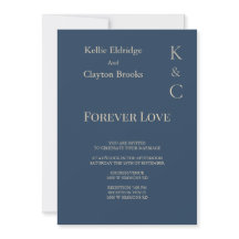 Klassieke Blue Forever Love Wedding Invitation