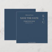 Klassieke Blue Forever Love Wedding Save the Date (Voorkant / Achterkant)