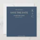 Klassieke Blue Forever Love Wedding Save the Date (Voorkant)
