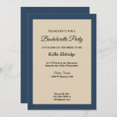 Klassieke Blue Framed Bachelorette Party uitnodigi Kaart (Voorkant / Achterkant)