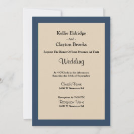 Klassieke Blue Framed Wedding Uitnodiging
