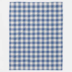 Klassieke Blue Gingham Check Patroon Fleece Deken