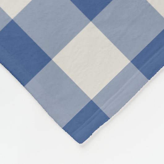 Klassieke Blue Gingham Check Patroon Fleece Deken (Hoek)