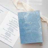 Klassieke, Blue Monogram Folded Ceremony Program