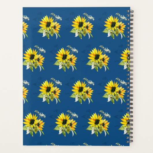 Klassieke Blue Sunflower bruiloft Planner (Achterkant)