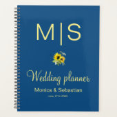 Klassieke Blue Sunflower bruiloft Planner (Voorkant)