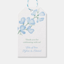 Klassieke Blue Sweet Pea Boy Baby shower Favor Tag Cadeaulabel