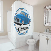 Klassieke Blue Truck Douchegordijn (In situ)