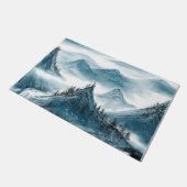 Klassieke Blue White Chinoiserie Mountains Paintin Deurmat (Schuin)