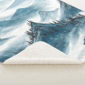 Klassieke Blue White Chinoiserie Mountains Paintin Sherpa Deken (3/4)