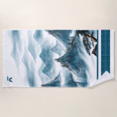 Klassieke Blue White Chinoiserie Mountains Paintin Strandlaken (Voorkant)